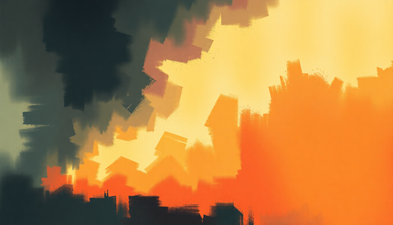 Fan-driven abstract illustration evoking the emotional arc of Try It Again by The Hives