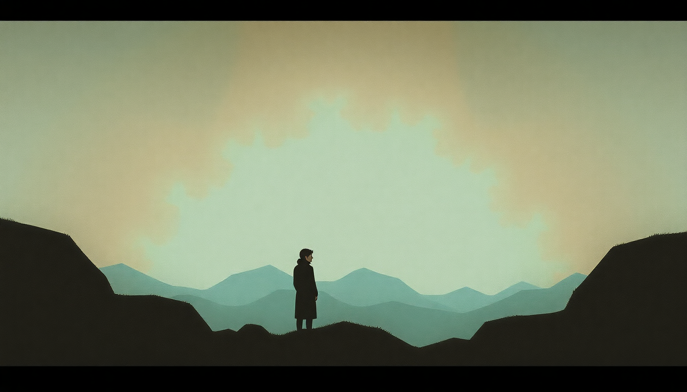 Fan-driven abstract illustration evoking the emotional arc of Two Conversations by Appleseed Cast