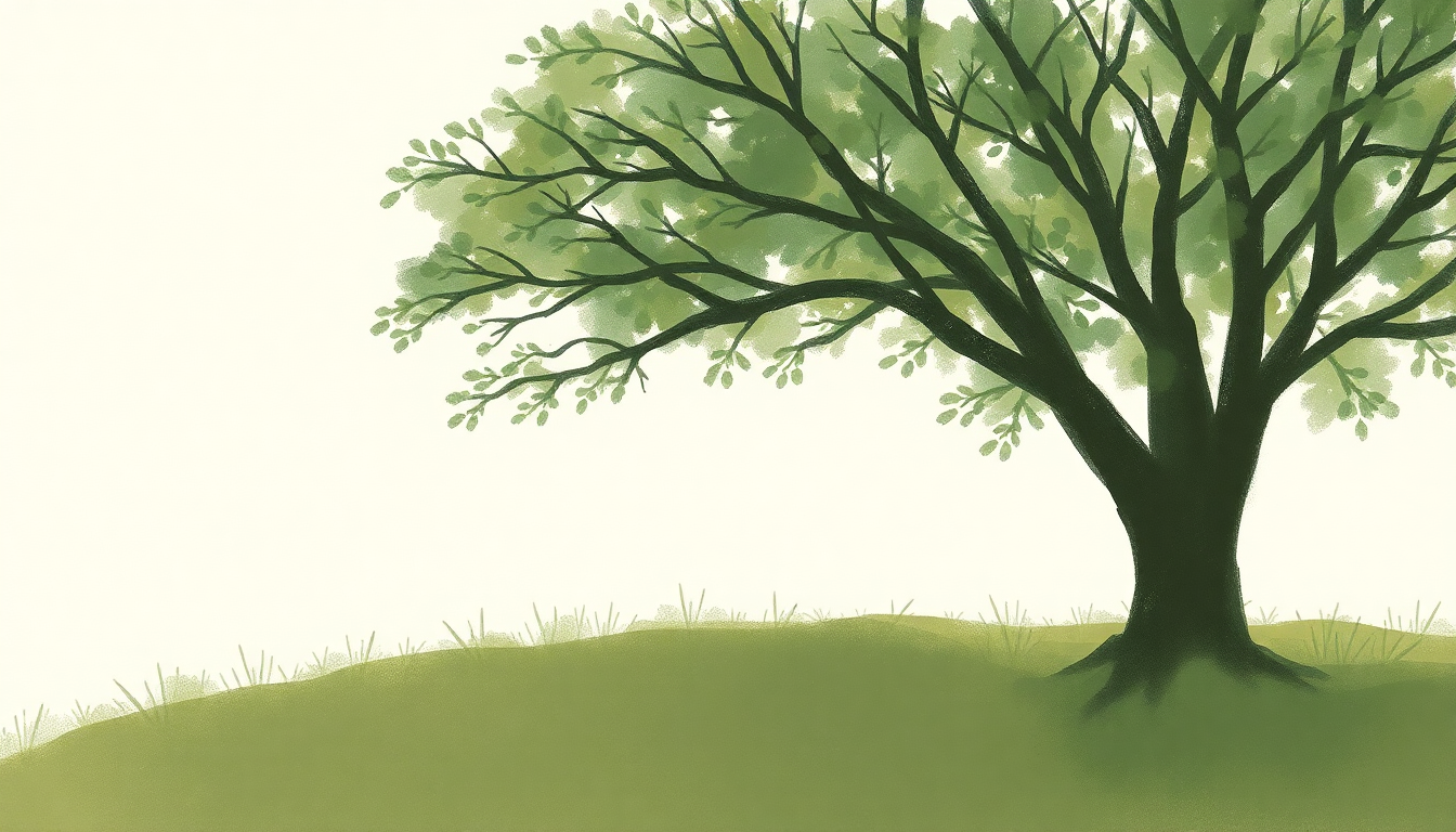 Fan-driven abstract illustration evoking the emotional arc of Under a Shady Tree by The Laurie Berkner Band