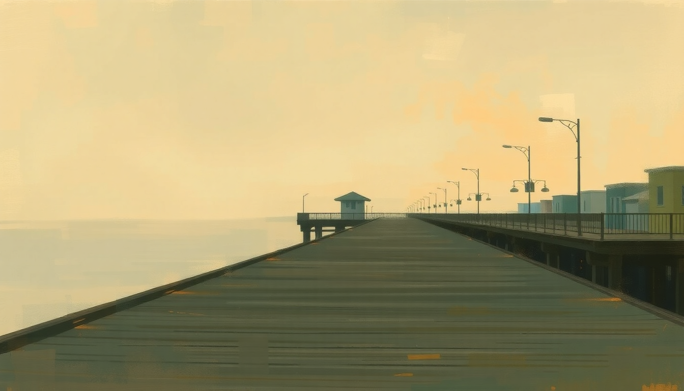 Fan-driven abstract illustration evoking the emotional arc of Under the Boardwalk by The Drifters