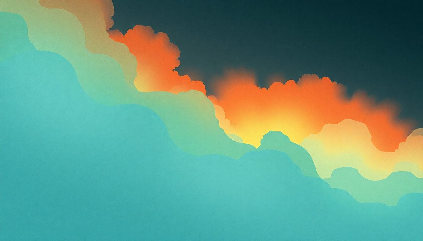 Fan-driven abstract illustration evoking the emotional arc of Vapour Trail by Ride