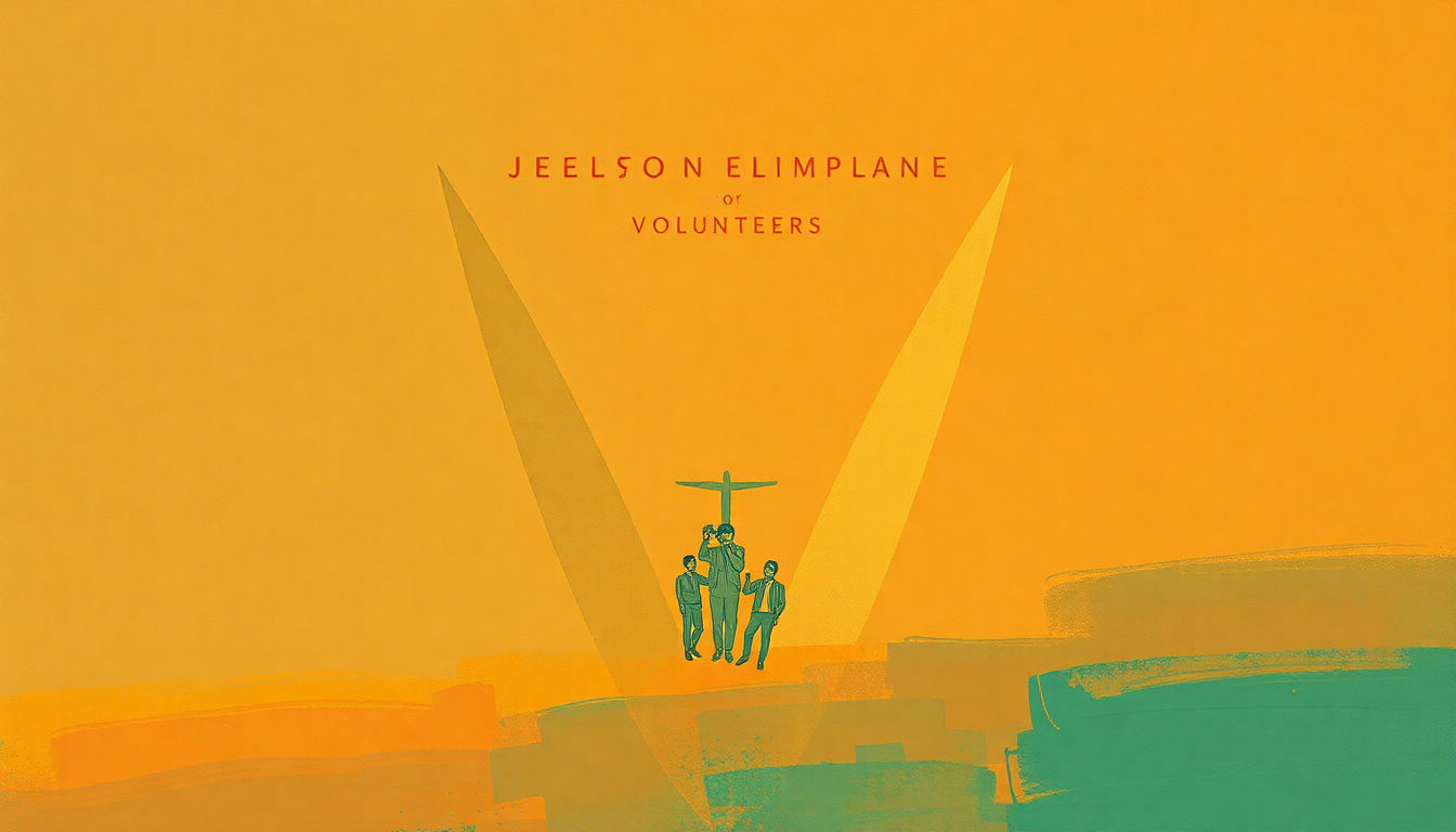 Fan-driven abstract illustration evoking the emotional arc of Volunteers by Jefferson Airplane