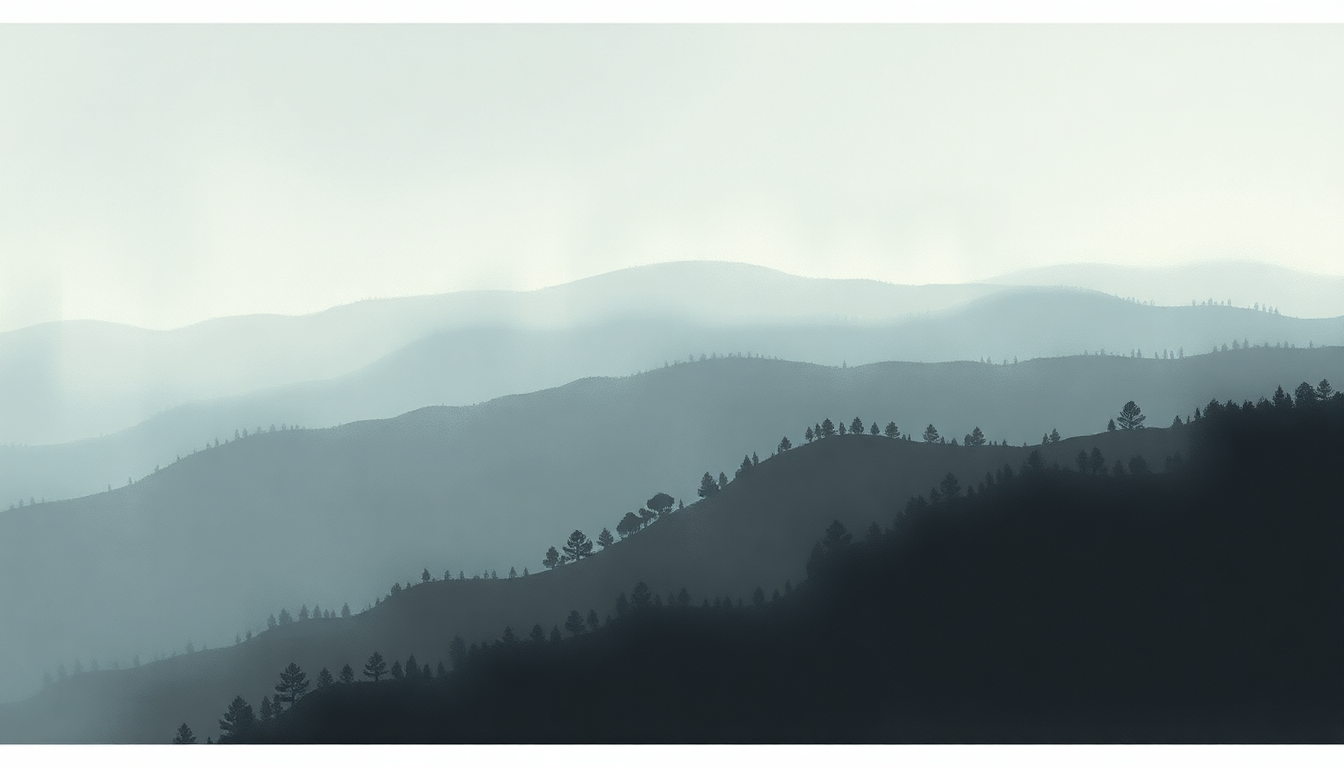 Fan-driven abstract illustration evoking the emotional arc of Vuelvo al Sur by Astor Piazzolla