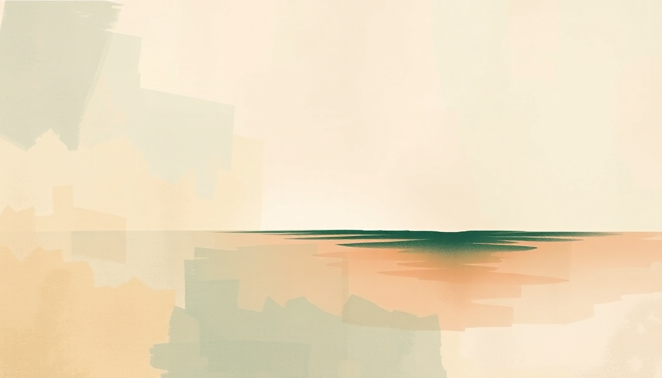 Fan-driven abstract illustration evoking the emotional arc of Wading in Waist-High Water by Fleet Foxes