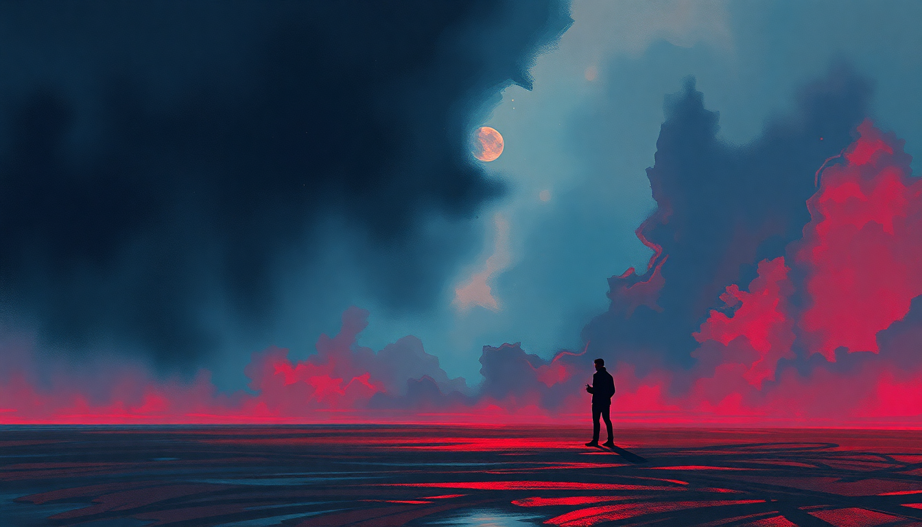 Fan-driven abstract illustration evoking the emotional arc of Walk Away by Black Sabbath