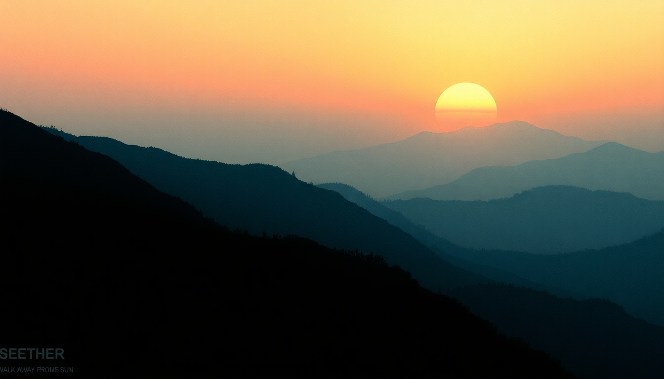 Fan-driven abstract illustration evoking the emotional arc of Walk Away from the Sun by Seether