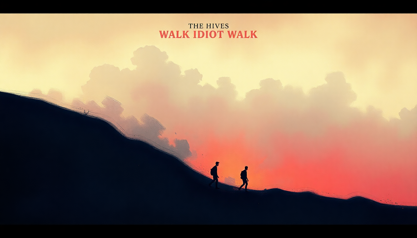 Fan-driven abstract illustration evoking the emotional arc of Walk Idiot Walk by The Hives