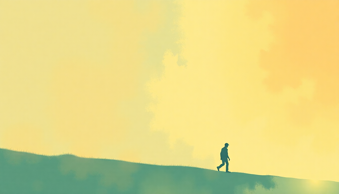 Fan-driven abstract illustration evoking the emotional arc of Walk On by Neil Young