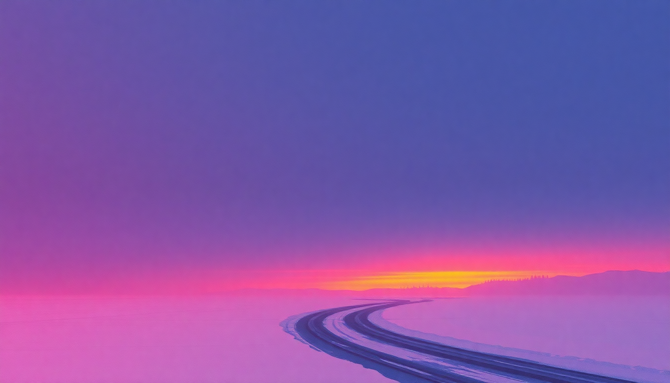 Fan-driven abstract illustration evoking the emotional arc of Walk Out to Winter by Aztec Camera