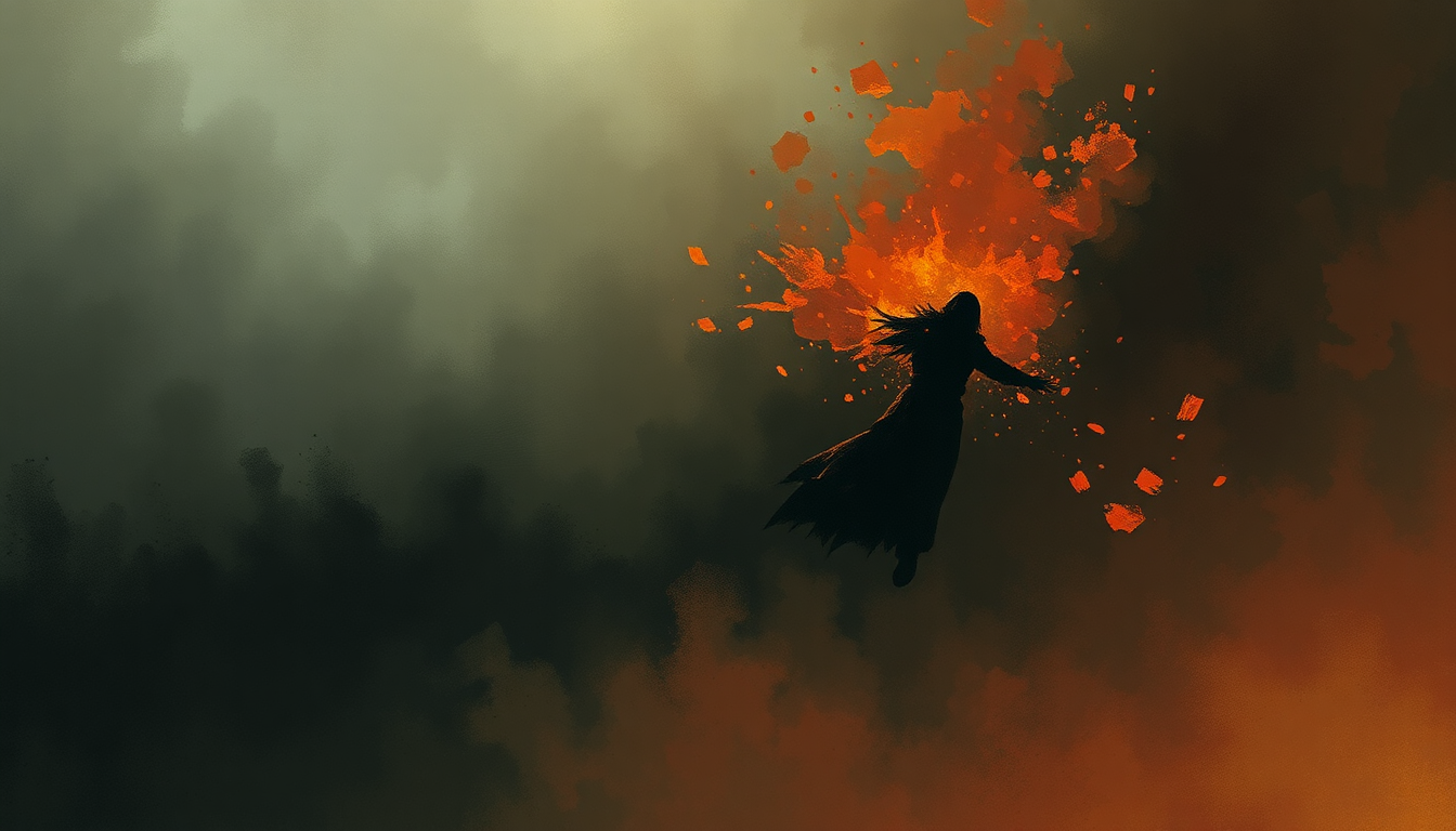 Fan-driven abstract illustration evoking the emotional arc of Walk with Me in Hell by Lamb of God