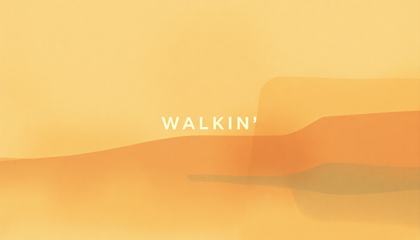 Fan-driven abstract illustration evoking the emotional arc of Walkin' by Miles Davis