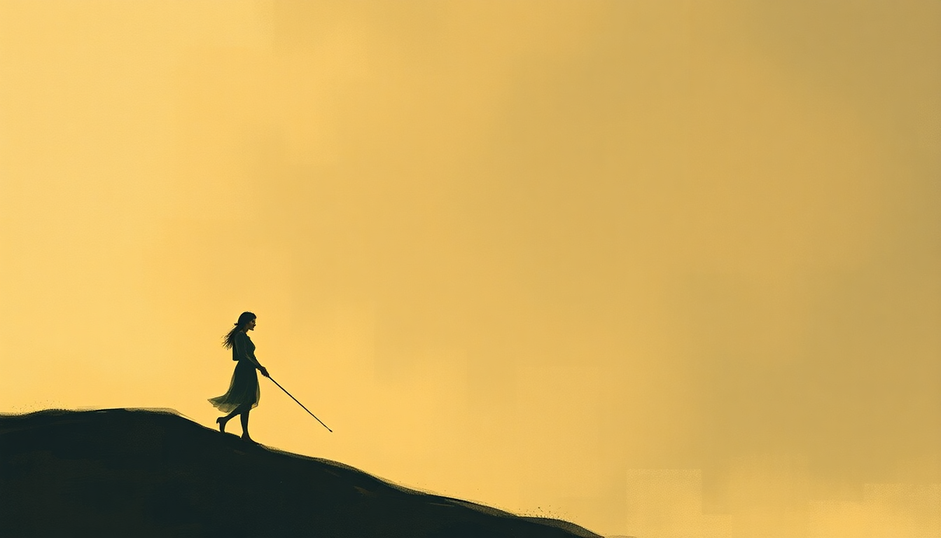 Fan-driven abstract illustration evoking the emotional arc of Waltz for Debby by Jim Hall