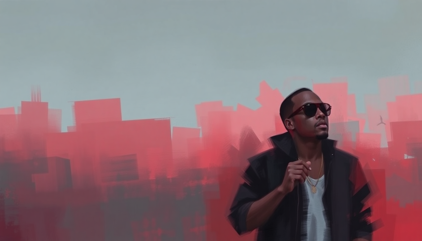 Fan-driven abstract illustration evoking the emotional arc of Wanksta by 50 Cent