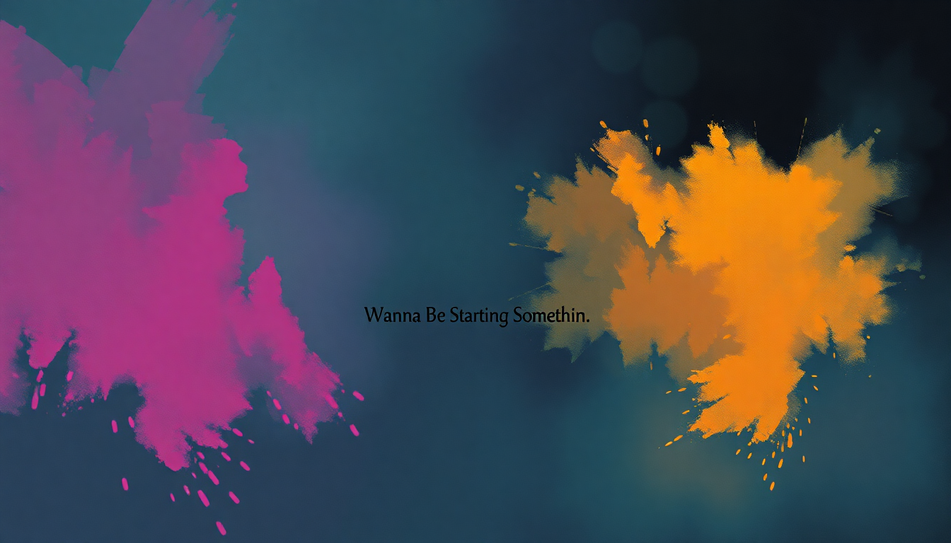 Fan-driven abstract illustration evoking the emotional arc of Wanna Be Startin' Somethin' by Michael Jackson