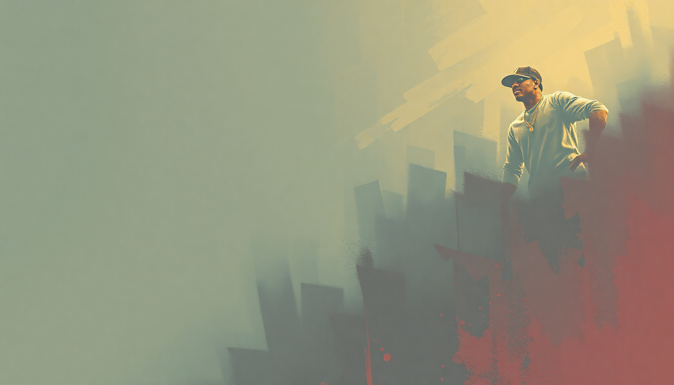 Fan-driven abstract illustration evoking the emotional arc of Watch the Throne by Jay Z