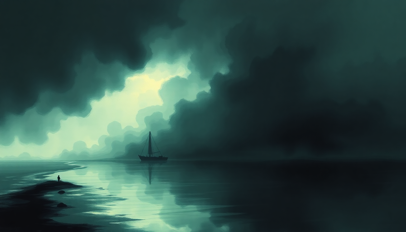 Fan-driven abstract illustration evoking the emotional arc of Water Is Not Enough by Neurosis