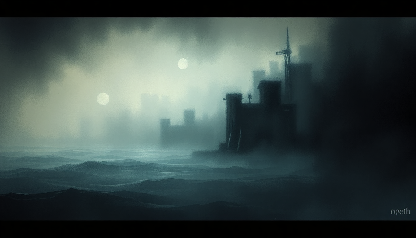 Fan-driven abstract illustration evoking the emotional arc of Watershed by Opeth