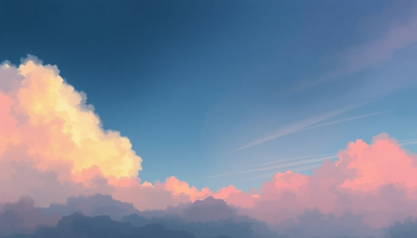 Fan-driven abstract illustration evoking the emotional arc of We Own the Sky by M83