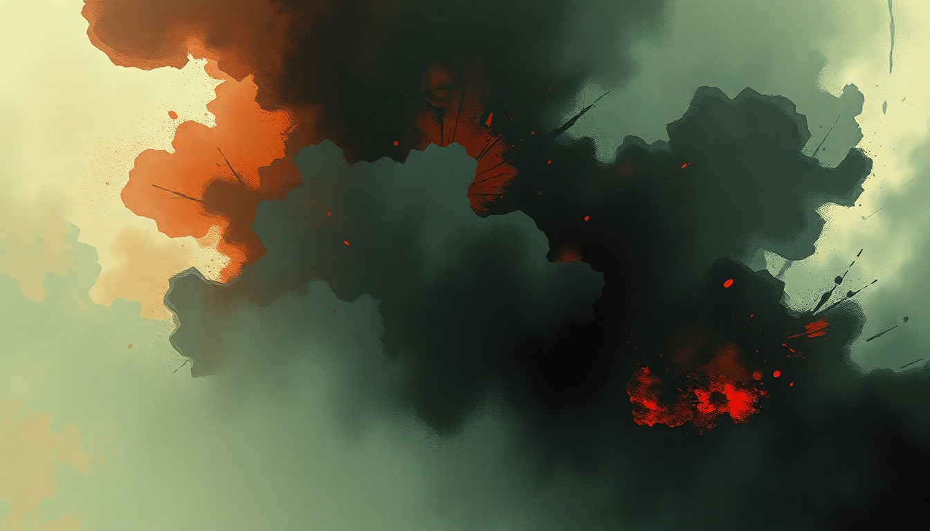 Fan-driven abstract illustration evoking the emotional arc of Welcome to the Terrordome by Public Enemy