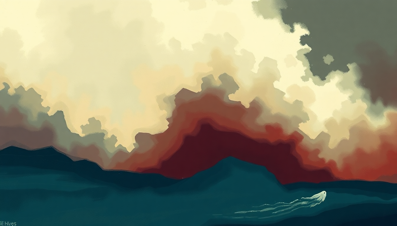 Fan-driven abstract illustration evoking the emotional arc of Well All Right by The Hives