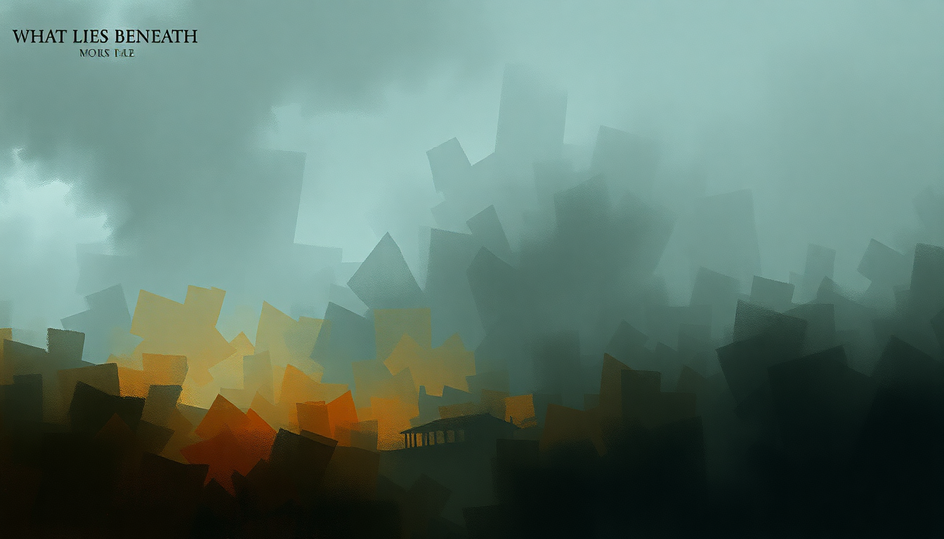 Fan-driven abstract illustration evoking the emotional arc of What Lies Beneath by Breaking Benjamin