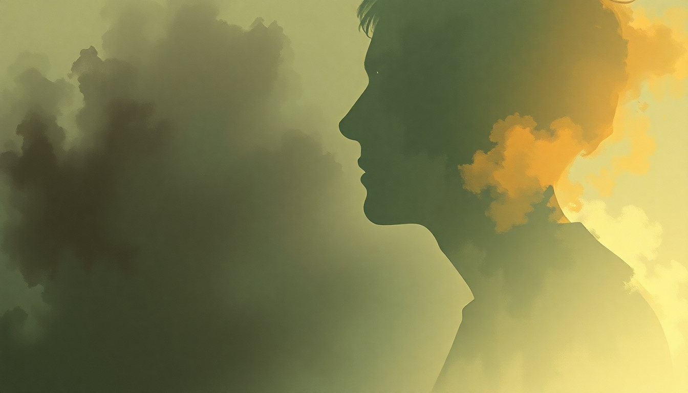 Fan-driven abstract illustration evoking the emotional arc of Whatever Would Robert Have Said by Van der Graaf Generator