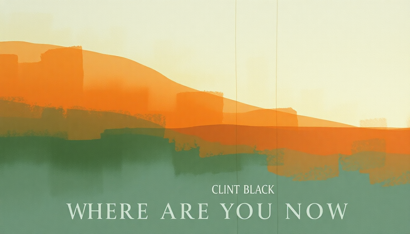 Fan-driven abstract illustration evoking the emotional arc of Where Are You Now by Clint Black