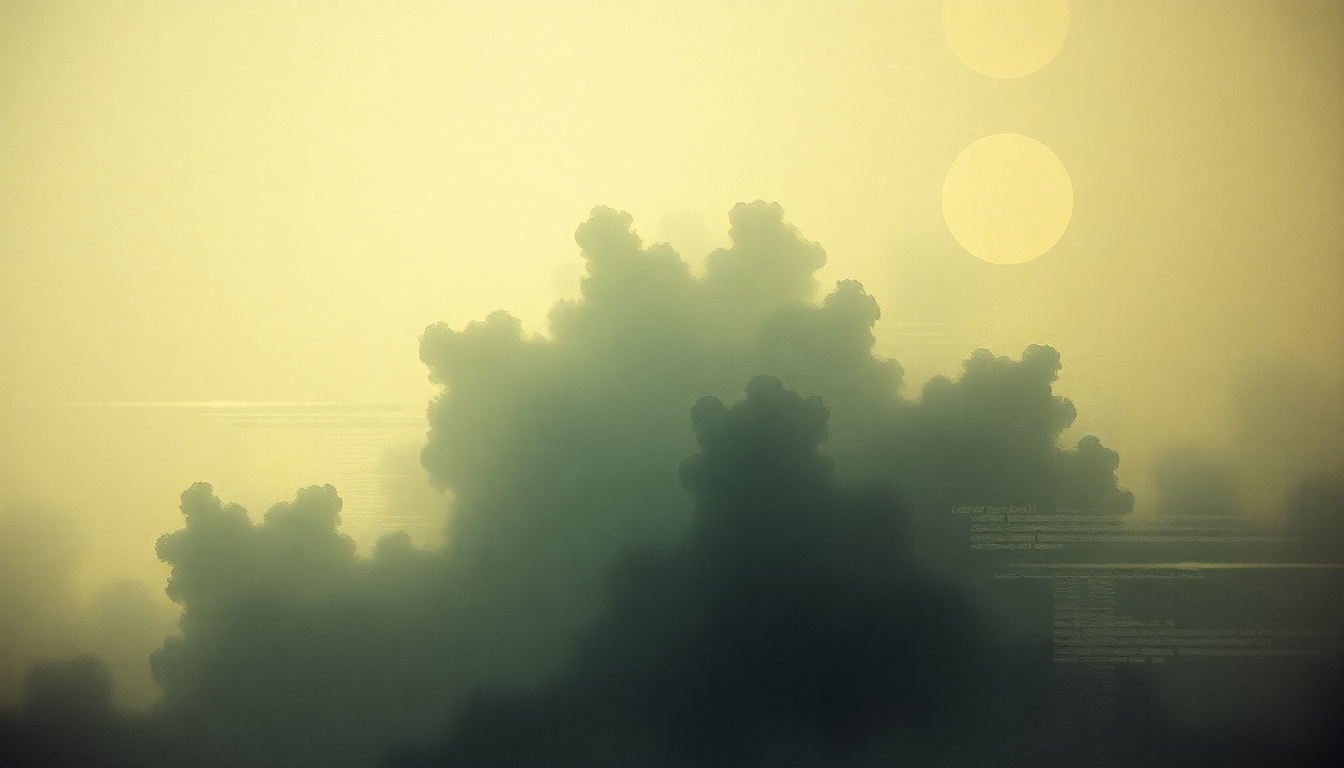 Fan-driven abstract illustration evoking the emotional arc of White Hammer by Van der Graaf Generator