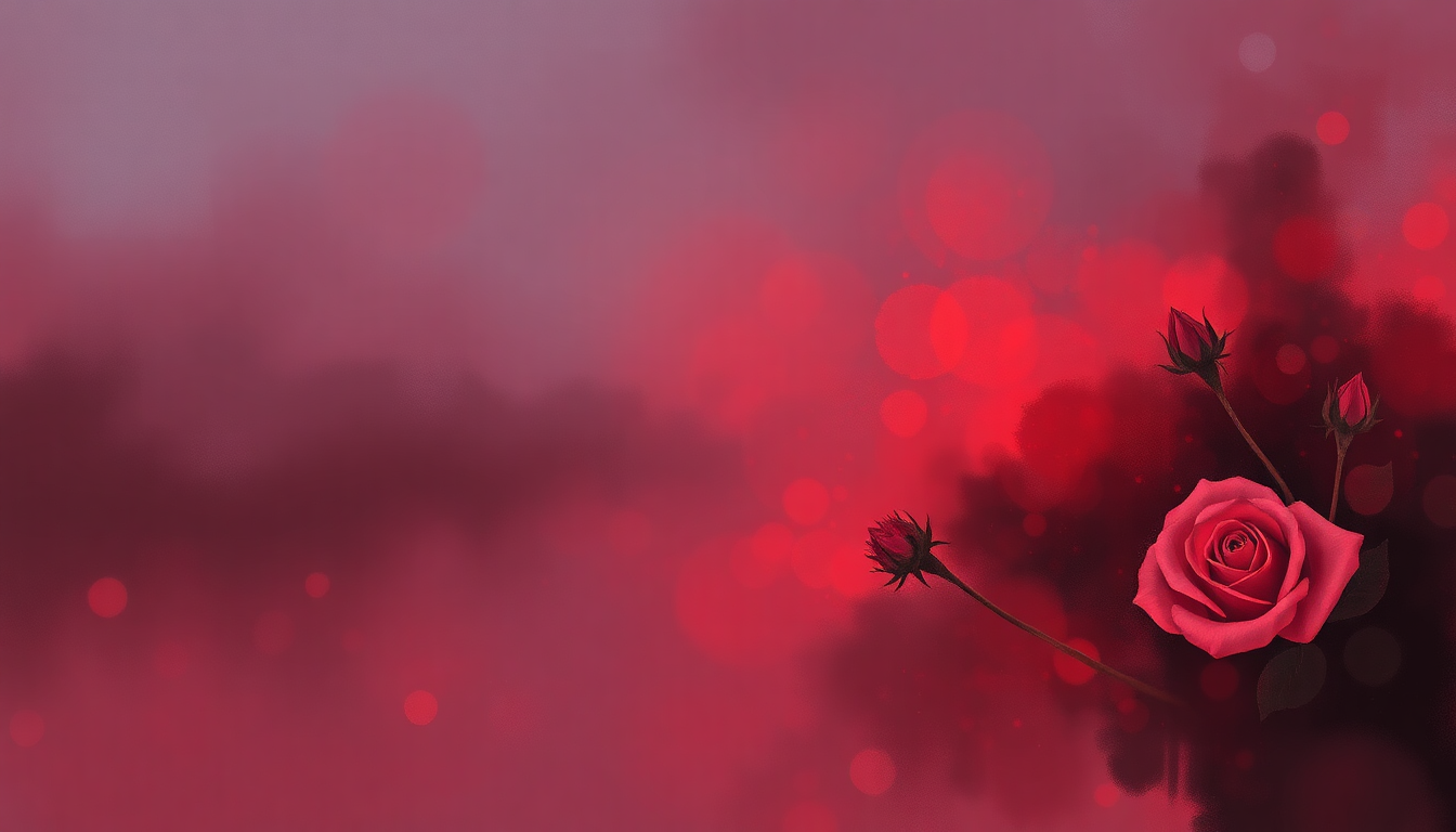 Fan-driven abstract illustration evoking the emotional arc of Wine Colored Roses by George Jones