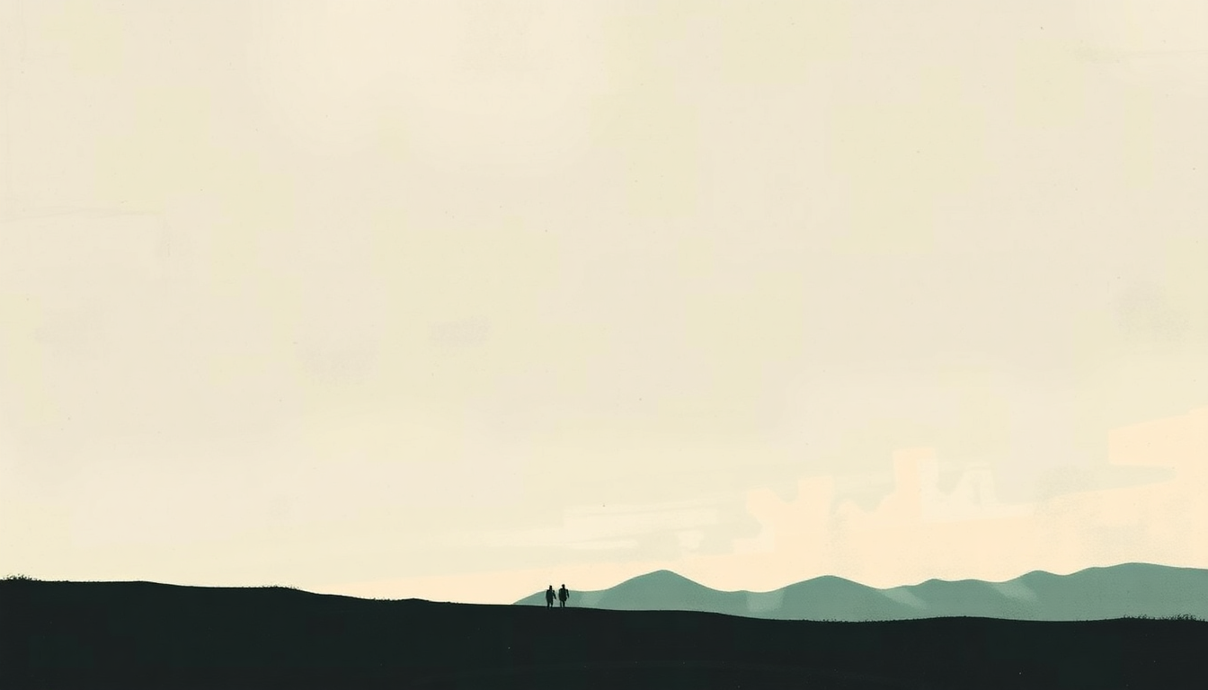 Fan-driven abstract illustration evoking the emotional arc of Woke Up New by The Mountain Goats