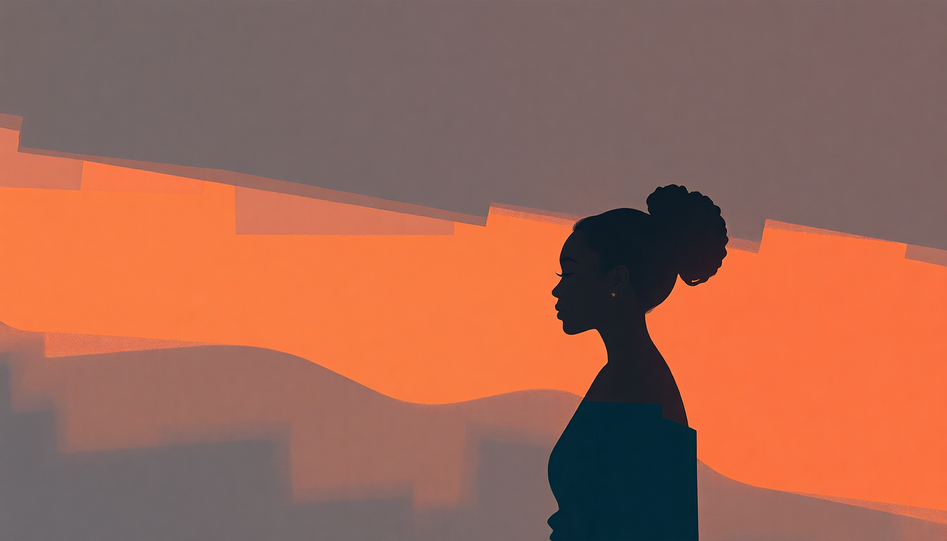 Fan-driven abstract illustration evoking the emotional arc of Woman by Raheem DeVaughn