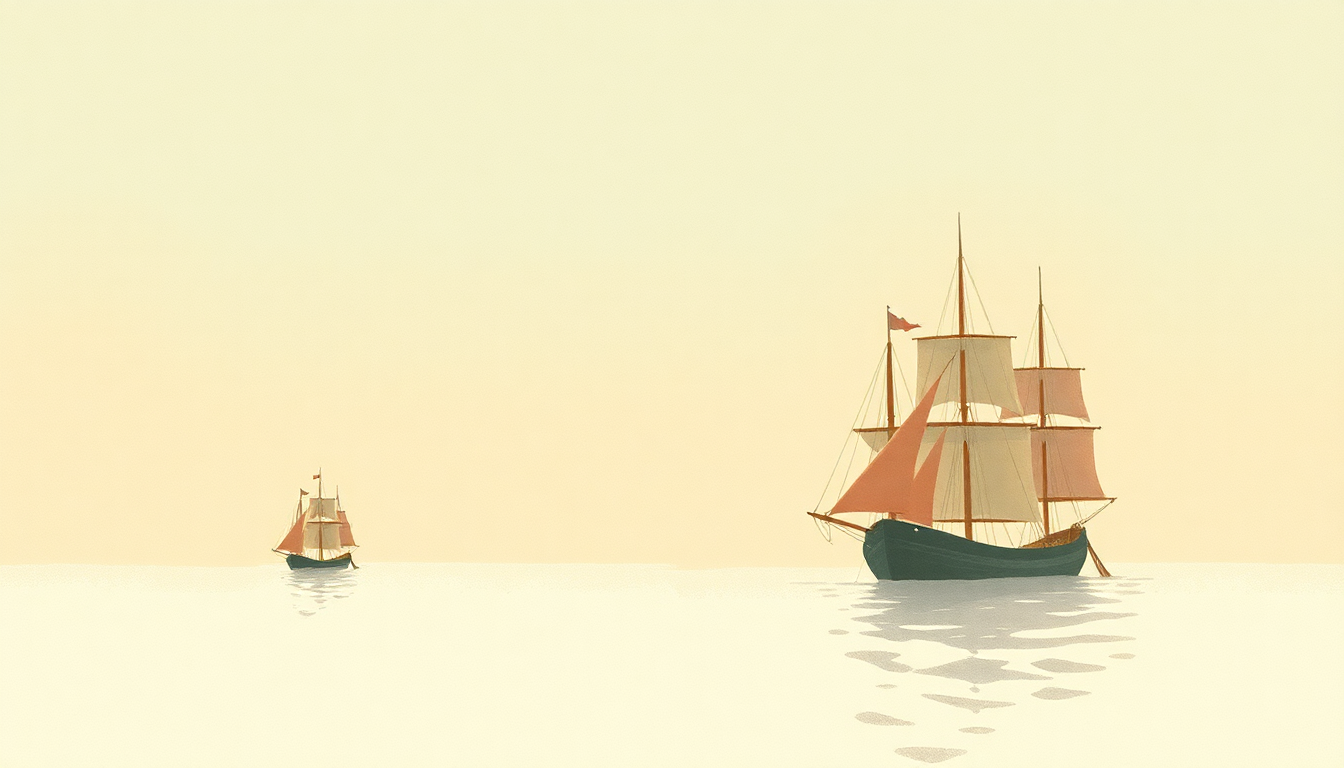 Fan-driven abstract illustration evoking the emotional arc of Wooden Ships by Crosby, Stills, Nash & Young