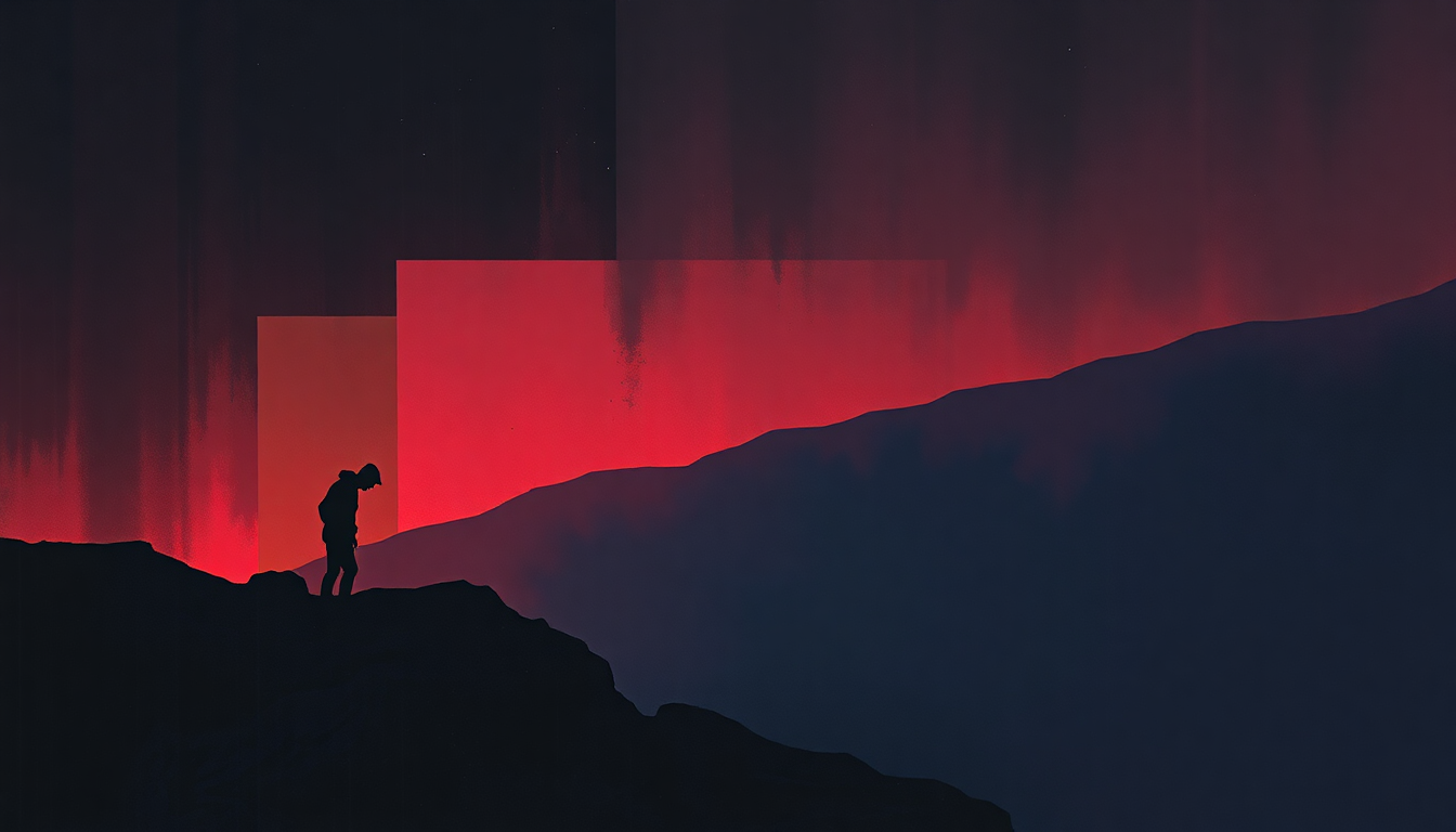 Fan-driven abstract illustration evoking the emotional arc of Working in a Goldmine by Aztec Camera