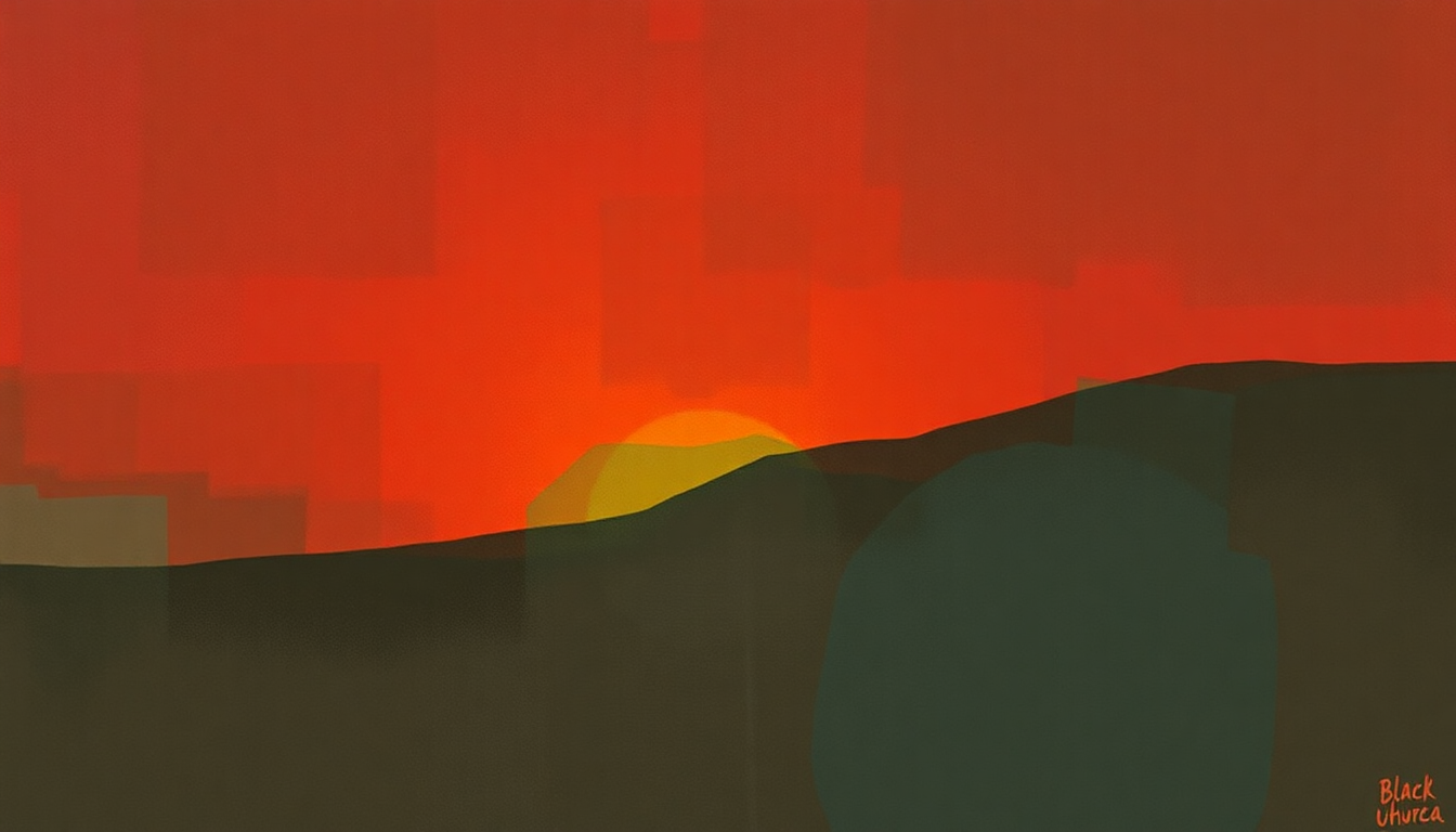 Fan-driven abstract illustration evoking the emotional arc of World Is Africa by Black Uhuru