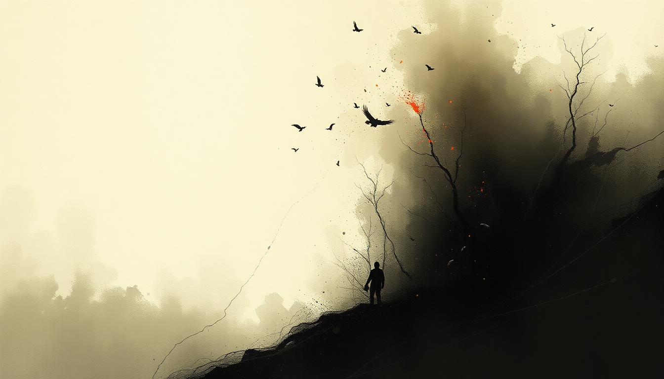 Fan-driven abstract illustration evoking the emotional arc of Worms Will Feed by Converge