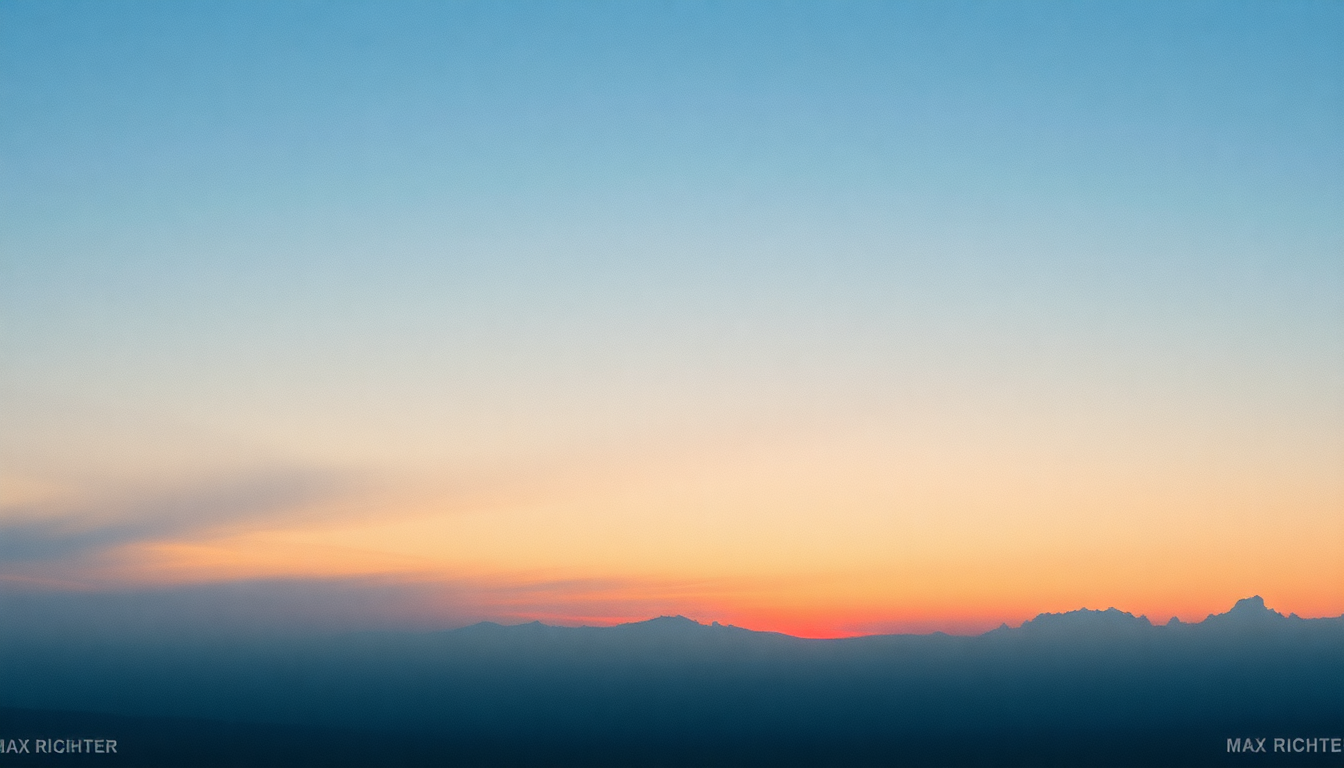 Fan-driven abstract illustration evoking the emotional arc of Written on the Sky by Max Richter