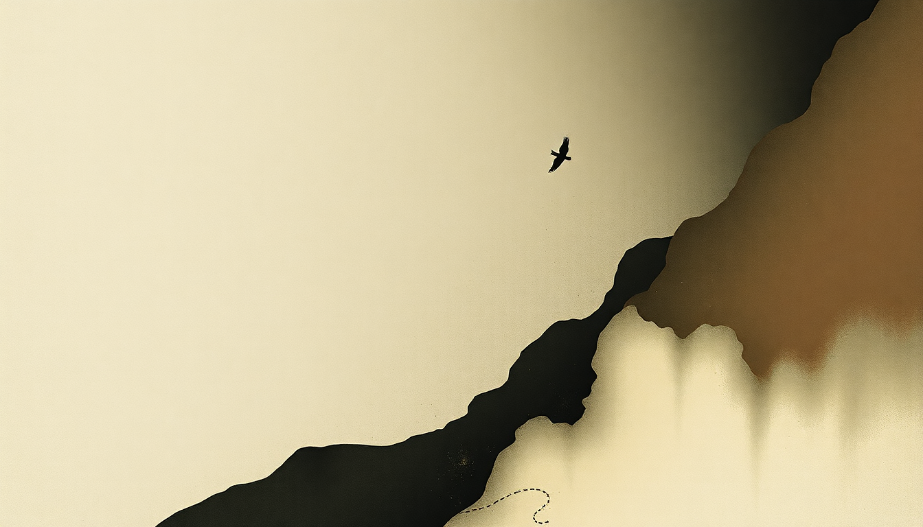 Fan-driven abstract illustration evoking the emotional arc of You Burned Yourself by Wednesday