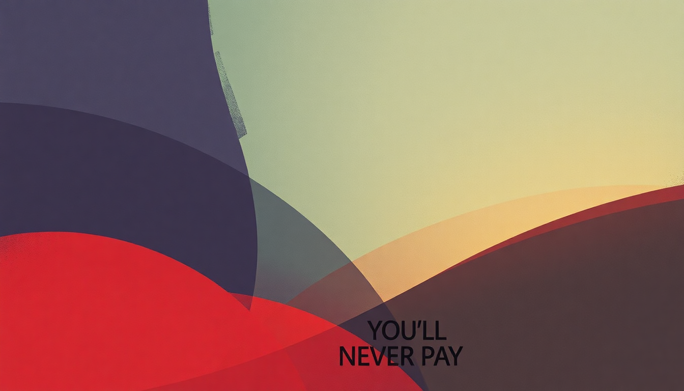 Fan-driven abstract illustration evoking the emotional arc of You'll Never Pay by Gang of Four