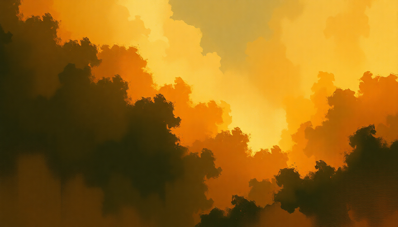 Fan-driven abstract illustration evoking the emotional arc of Zadok the Priest by George Frideric Handel