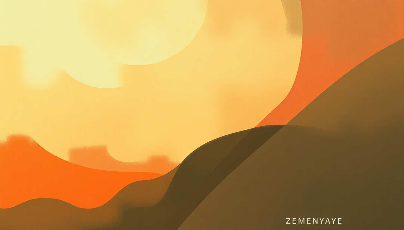 Fan-driven abstract illustration evoking the emotional arc of Zemenaye by Mahmoud Ahmed